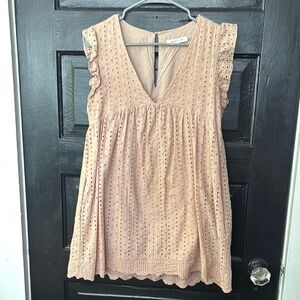 Pink Eyelet Sleeveless Romper